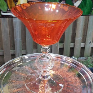 Comporte en verre ambré Empoli - Design à trou de serrure style milieu du siècle