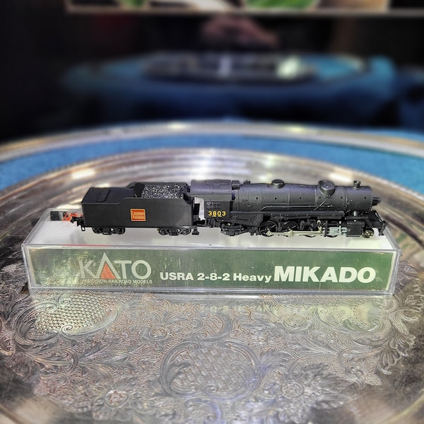 Vintage N Scale Kato Canadian National Heavy Mikado # 3803 - Vintage Model Trains, Canadian Locomotive, Steam Engine