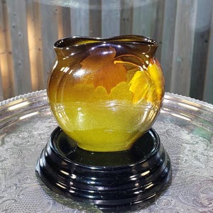 Edward Diers Rockwood Vase, Autumn Leaves Design (Pottery 4in)