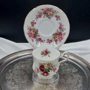 Vintage Paragon Rose Teacup & Saucer: English Bone China Flower Festival