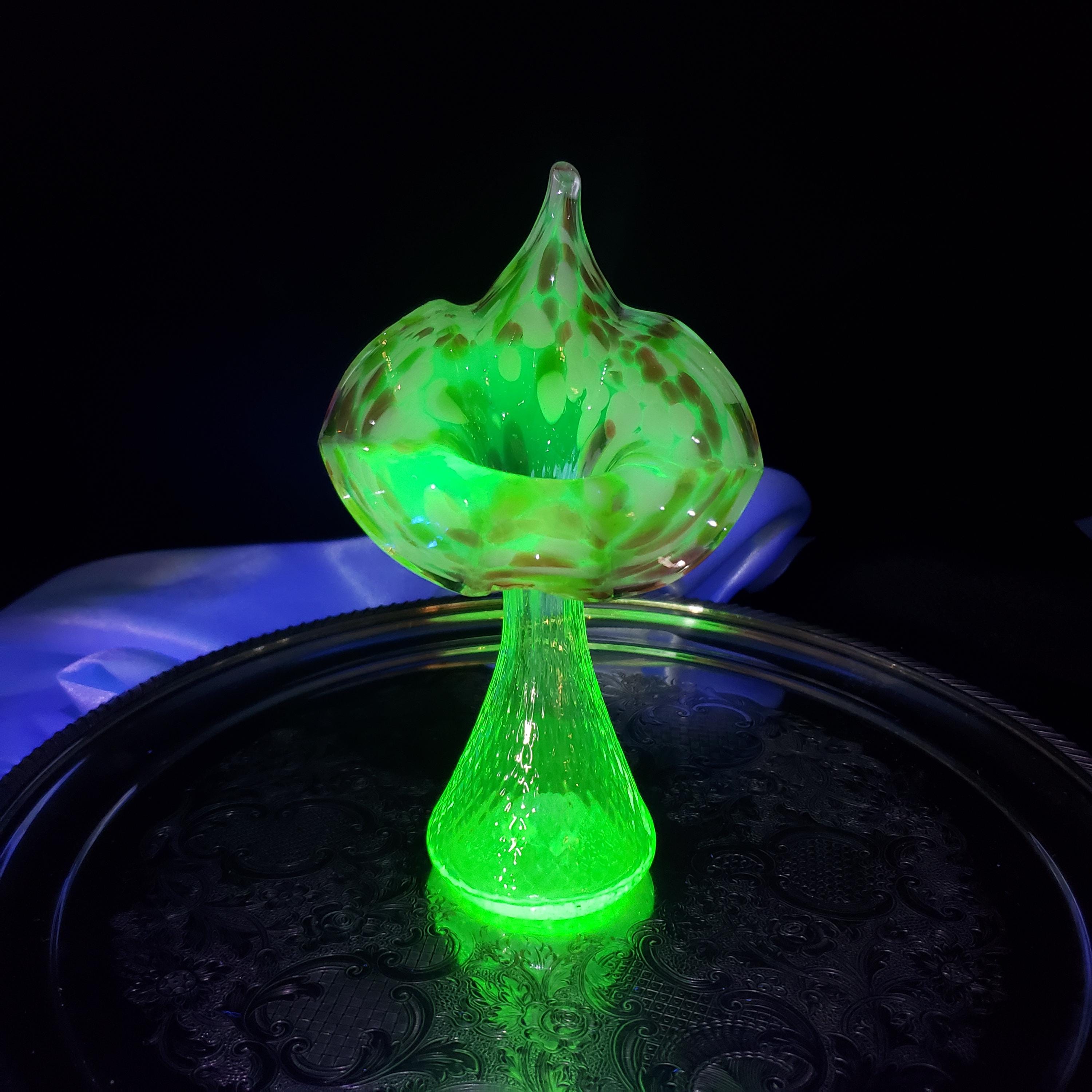 Antique Uranium Glass Jack in the Pulpit Vase: Victorian End of