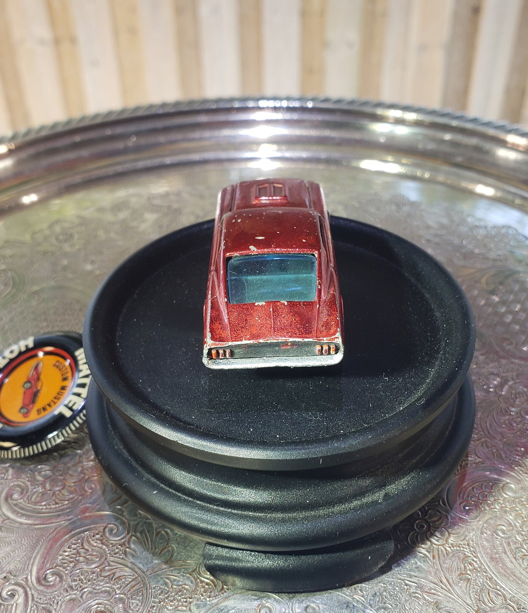Vintage Mattel Hot Wheels Red Custom Mustang With Dark