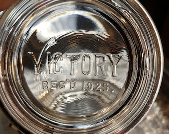 Vintage Victory Pint Mason Jar - Reg 'd 1925 - Transparent - vintage, pot antique - Difficile à trouver !