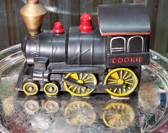 Cookie Train Ceramic Canister Cookie Jar Mid-century Royal Sealy