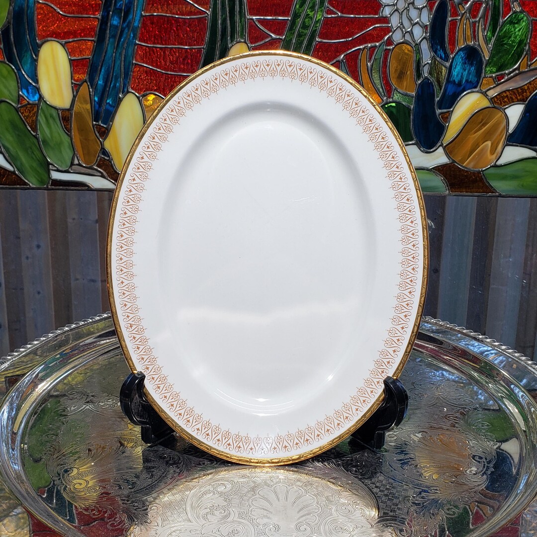 Vintage Royal Albert Burlington Pattern Medium Platter - Gold Trim - Etsy