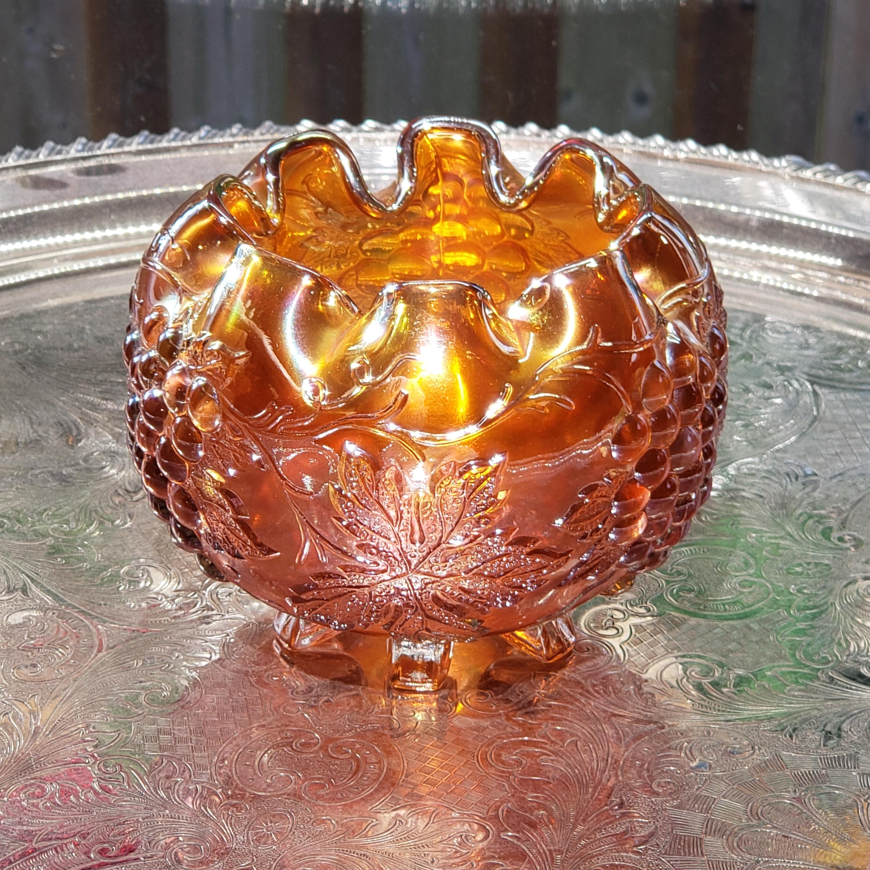 Antique Glass Rose Bowl - Etsy