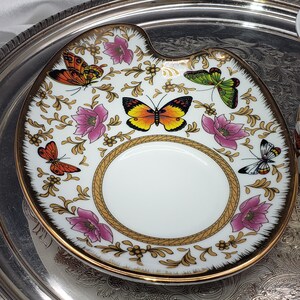 Porcelain Tea Cup and Saucer: Butterfly Motif (Allison LL) image 9