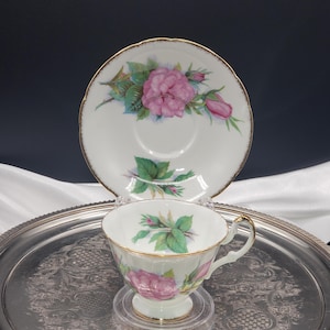 Vintage Paragon Pink Rose Teacup & Saucer: English China Tea Set
