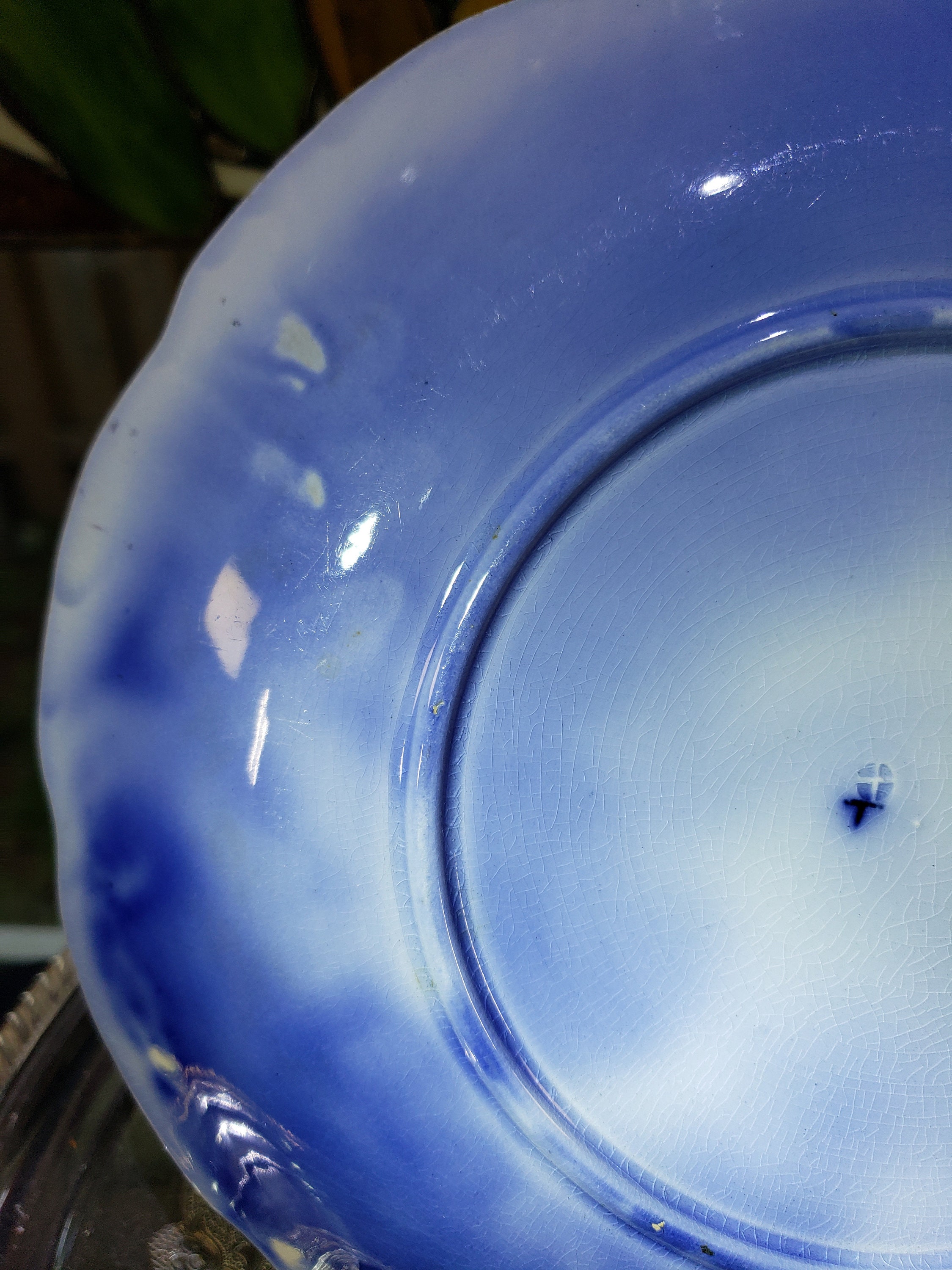 Antique Flow Blue Old Istanbul Dinner Plate - Antique