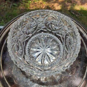 Lead Crystal Candy Bowl: Pinwheel Pattern, Footed Glass image 9