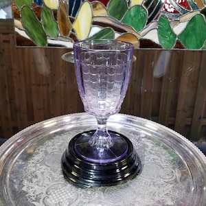 Vintage Bryce Brothers Amethyst Glass Goblet: Coral Pattern EAPG, 1880s Decor