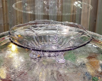 Amethyst Glass Bowl: Cornflower Pattern - New Martinsville