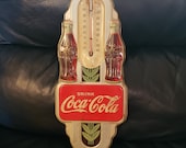 Vintage Coca Cola 1940 39 s Double Bottle Thermometer - Antique