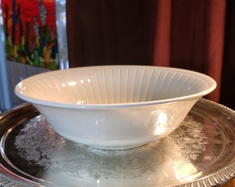 Vintage Saxony Stonecroft Ribbed Bowl - Made In England - White Bowl             >>> FREE SHIPPING <<<
