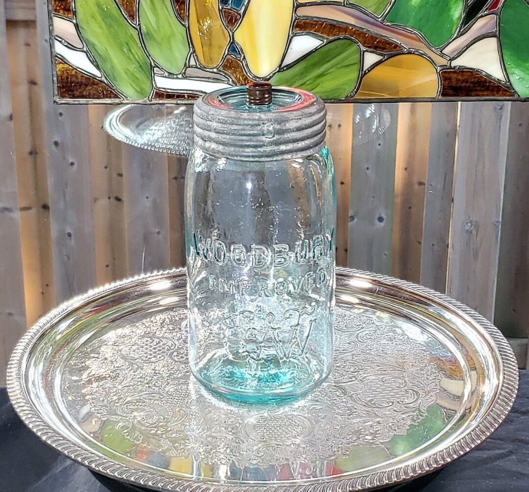 Vintage Woodbury Improved Quart Sealer Jar, Vintage Jar, Mason Jar Etsy