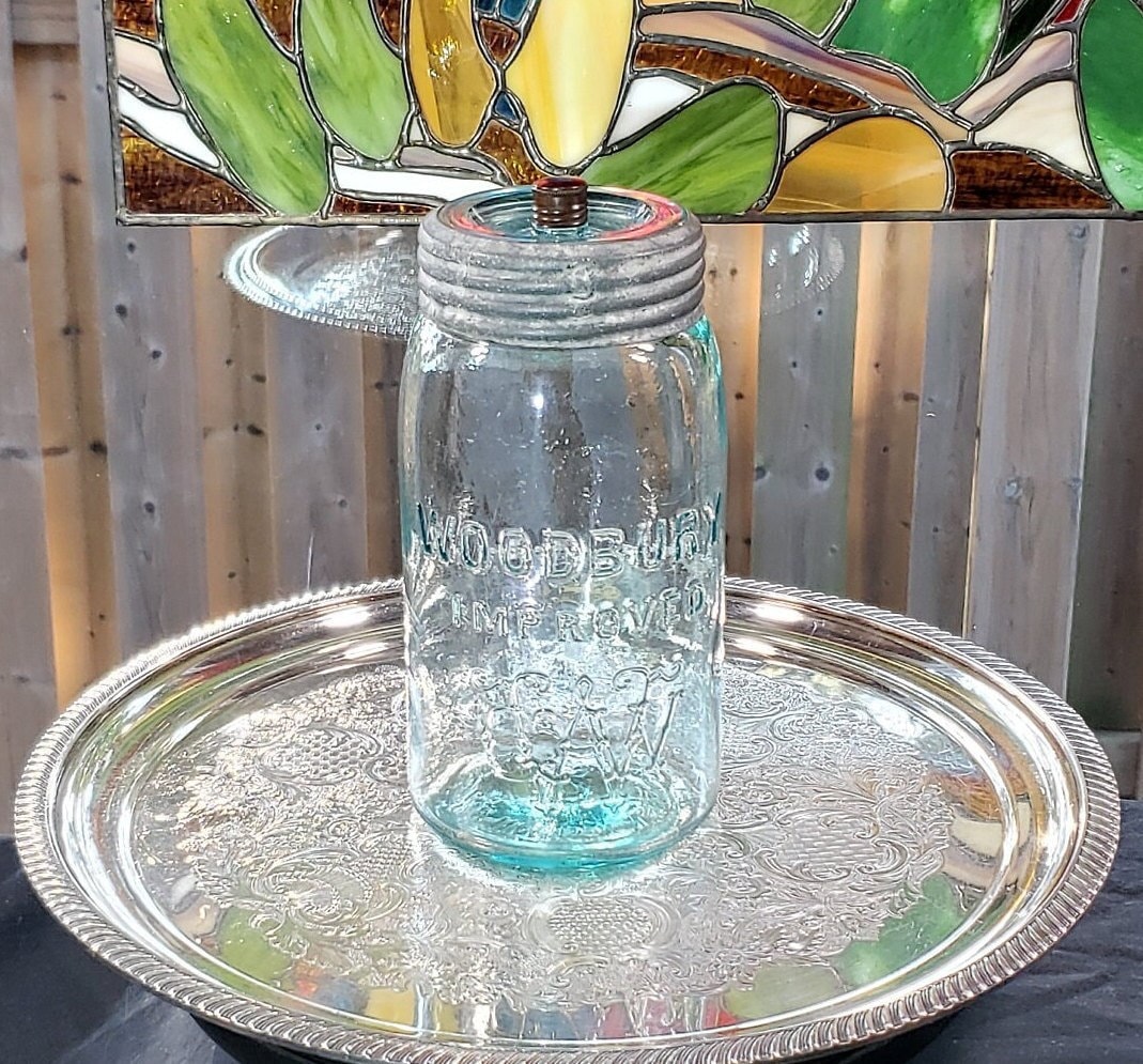 Vintage Woodbury Improved Quart Sealer Jar, Unique Gift, Gift For Her, Antique Jar, Vintage Jar, Mason Jar, Free Shipping