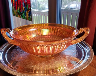 Imperial Carnival Glass Bowl: Optic and Buttons Pattern