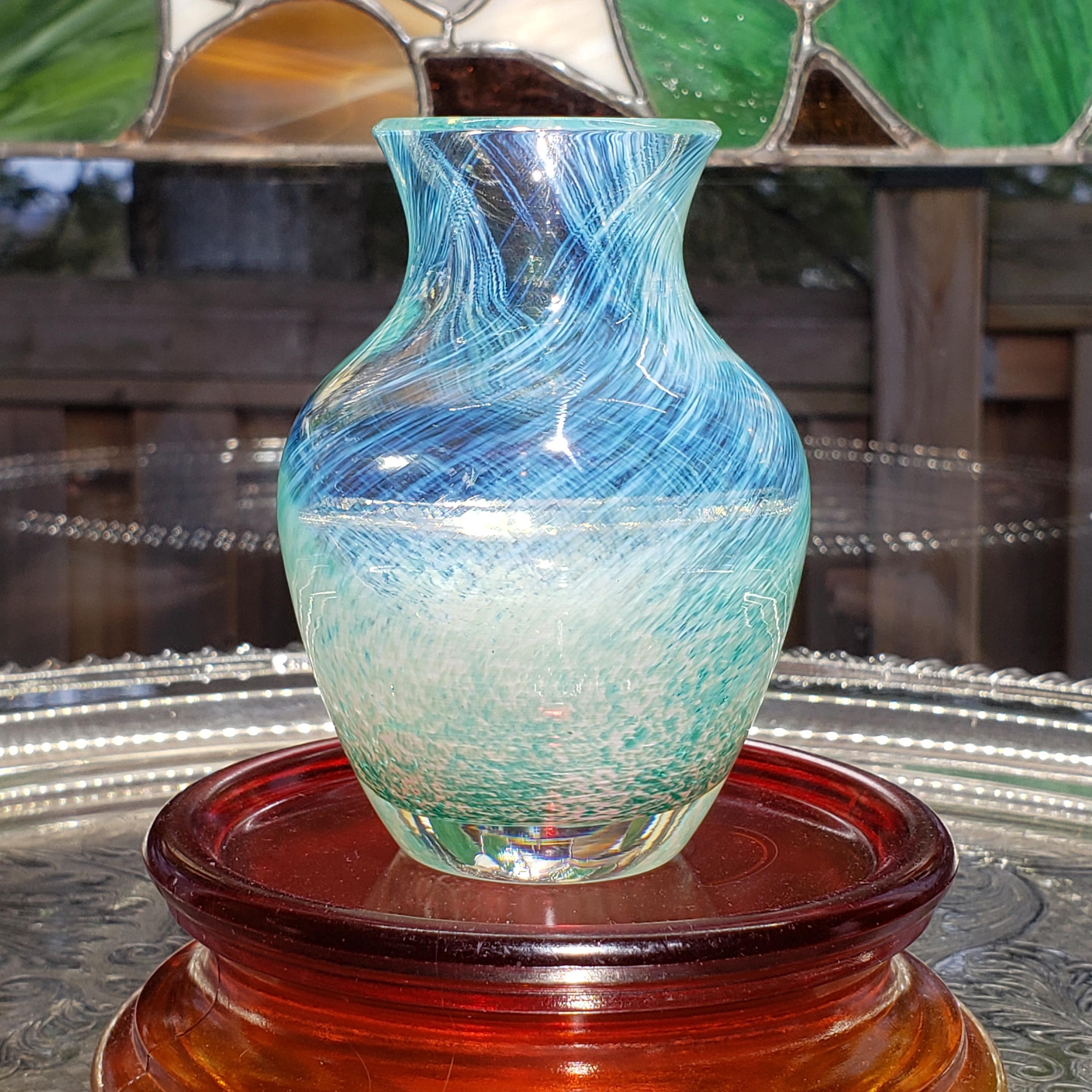 Blue Glass Vase Vintage - Etsy Canada