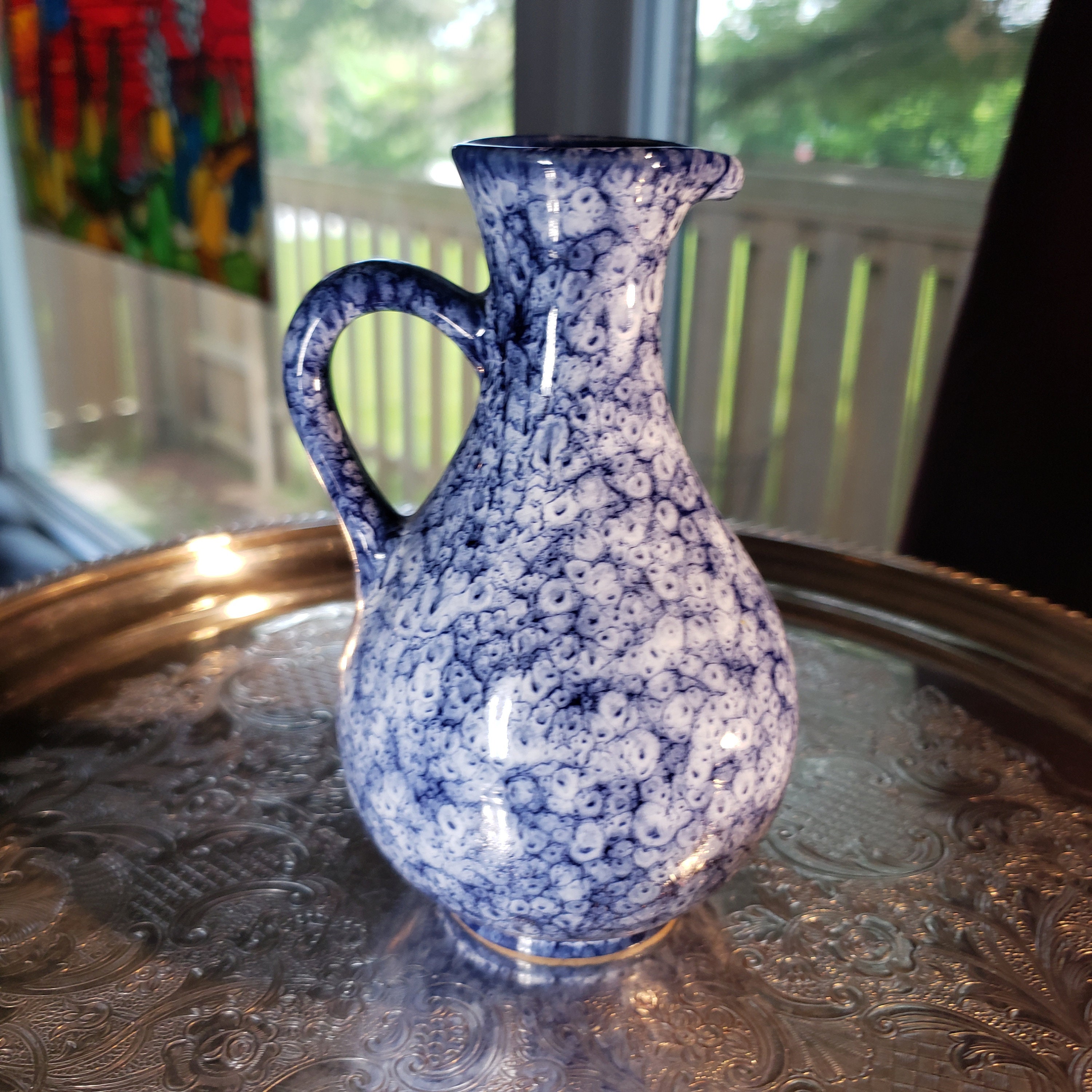 Retro Blue and White Ceramic Pitcher Vase - Made In Canada - Etsy 日本