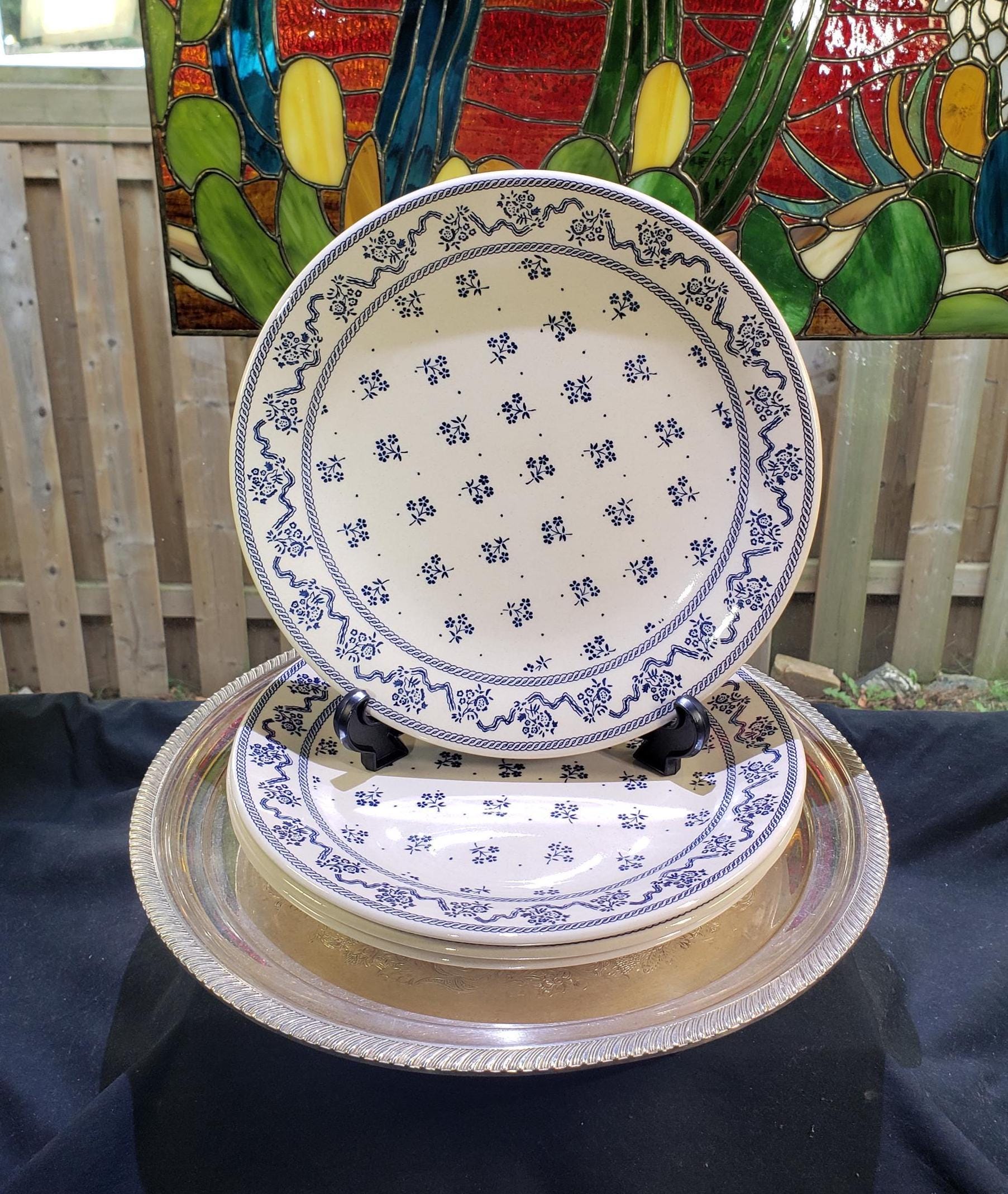 Laura Ashley Dinner Plates: Petite Fleur Blue Floral Set - Etsy