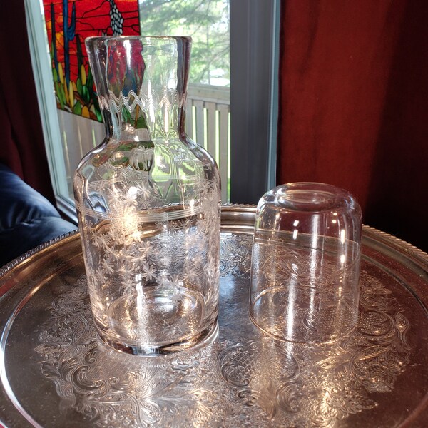 Snowflake Pattern Night Table Carafe, Bedside Carafe Set, Tumble Up, Bedroom Decor       >>> FREE SHIPPING <<<