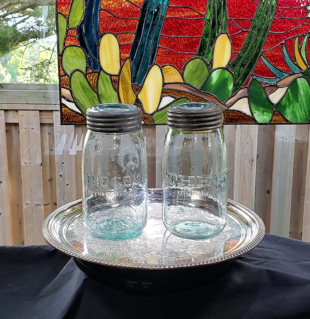Vintage Gem Quart Jars the Gem Rutherford & Co Variations Etsy Canada