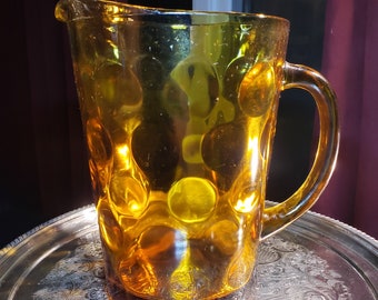 Hazel Atlas Deep Amber Pitcher 64 oz, Retro Decor, MCM Decor    >>>FREE SHIPPING <<<