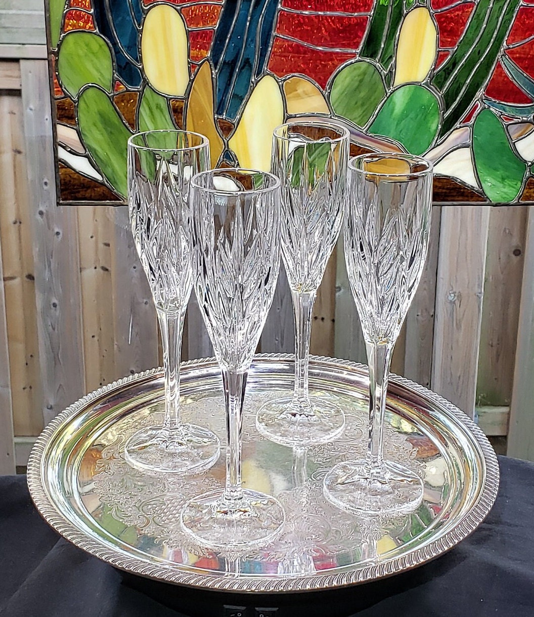 Vintage Fine Crystal Champagne Flutes Set of 8 Nachtmann 