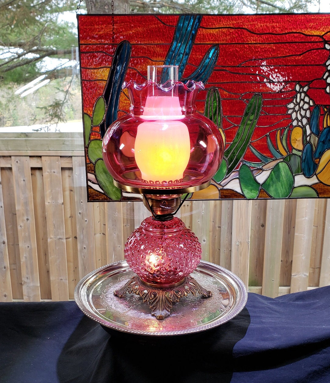 Vintage Fenton Soft Pink Hobnail Oil Lamp With Nightlight - Etsy