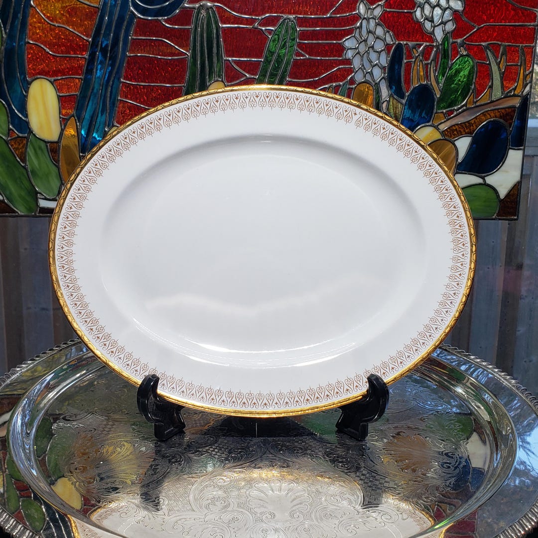 Vintage Royal Albert Burlington Pattern Large Platter - Gold Trim - Etsy