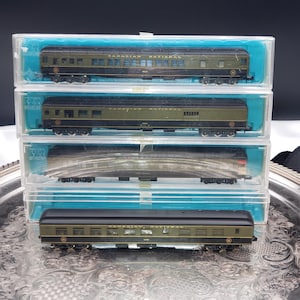 Vintage Rivarossi Passenger Cars, 9580, 9581, 9582, 9583 Canadian National  - Set Of 4  - CN Rail, N Scale Train Cars, Free Shipping