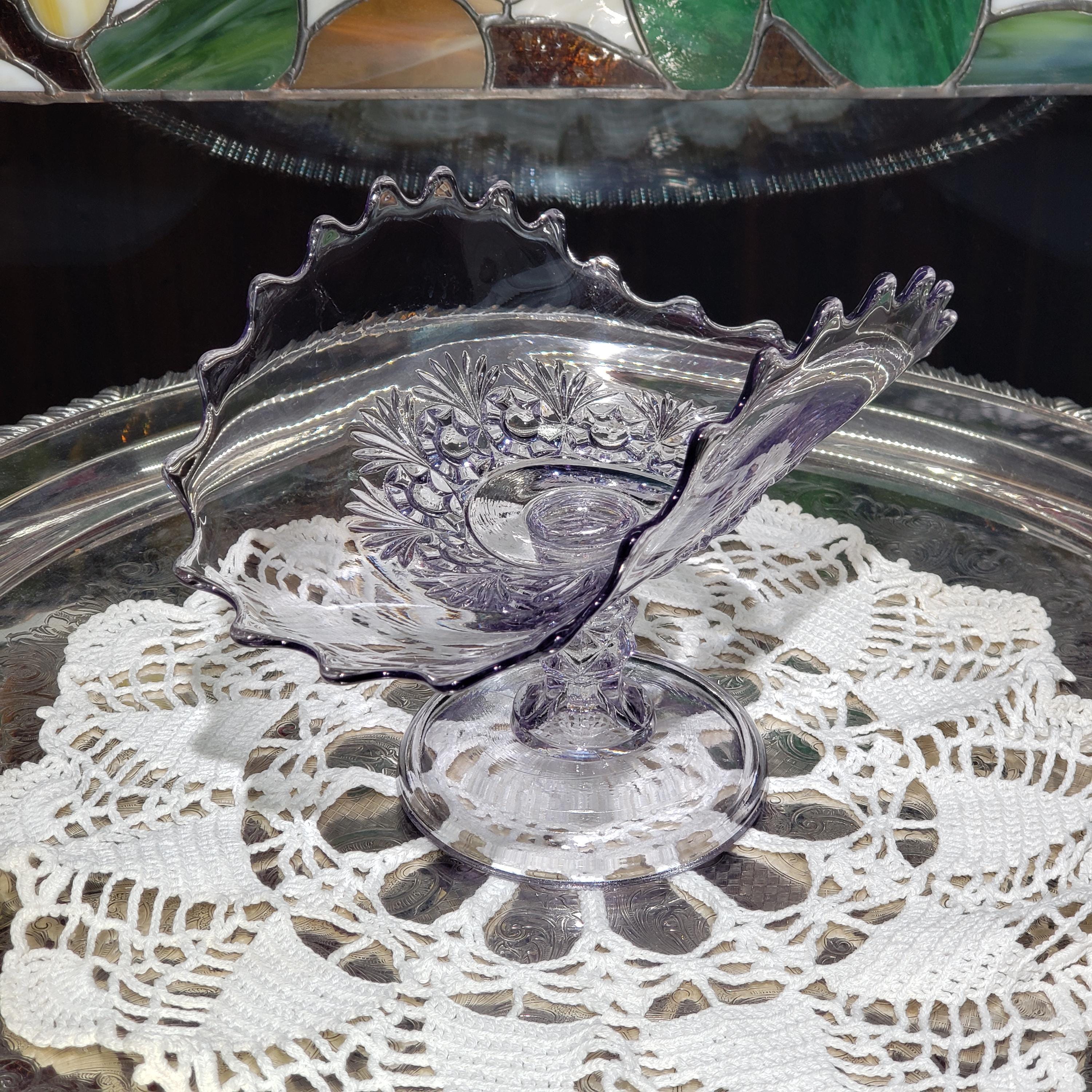 Vintage Purple Glass Cake Stand - Etsy