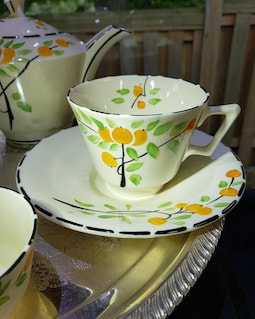 Art Deco Crown Ducal Tea Set - Orange Tree Pattern - Etsy