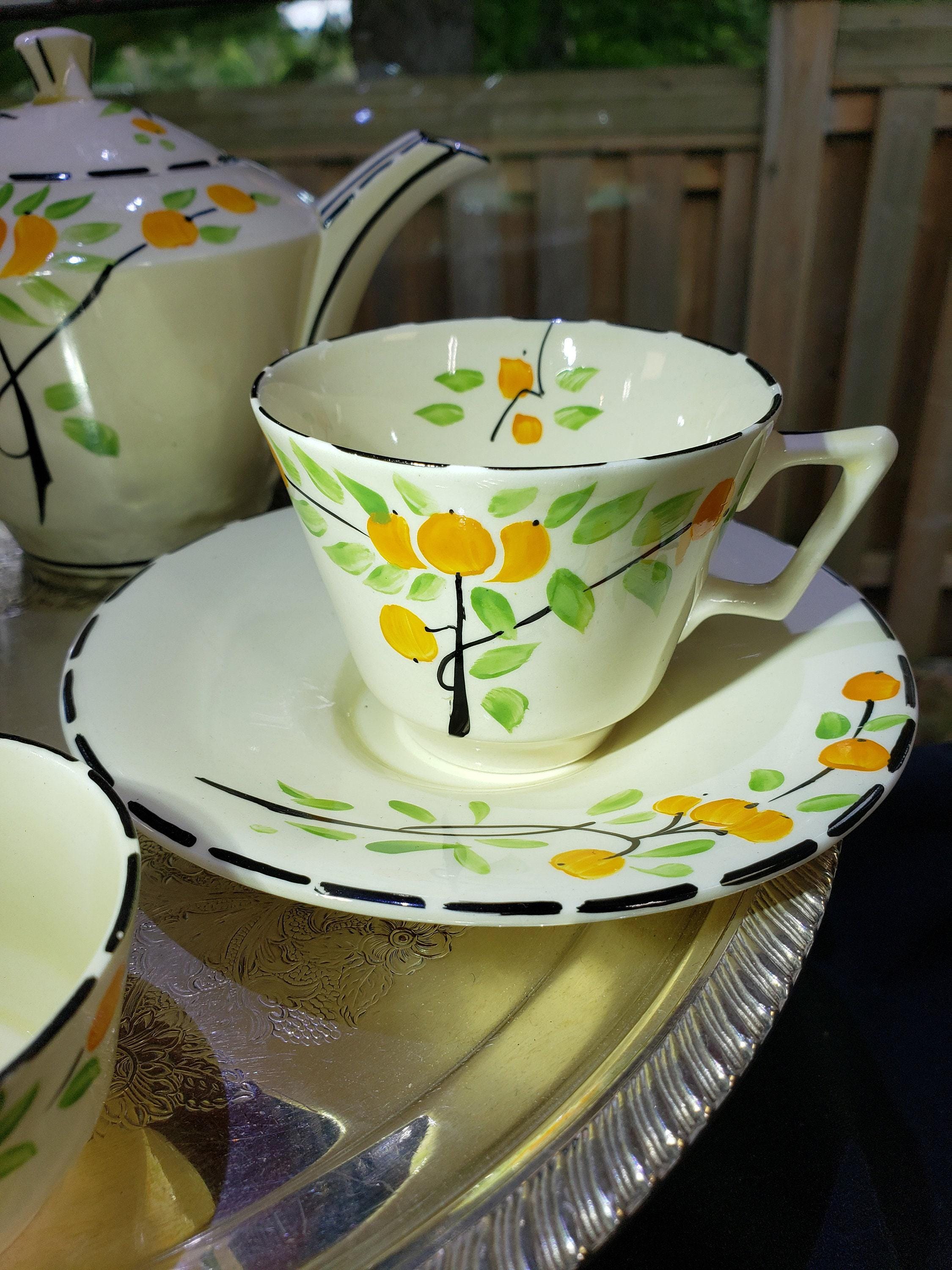 Art Deco Crown Ducal Tea Set - Orange Tree Pattern - Etsy