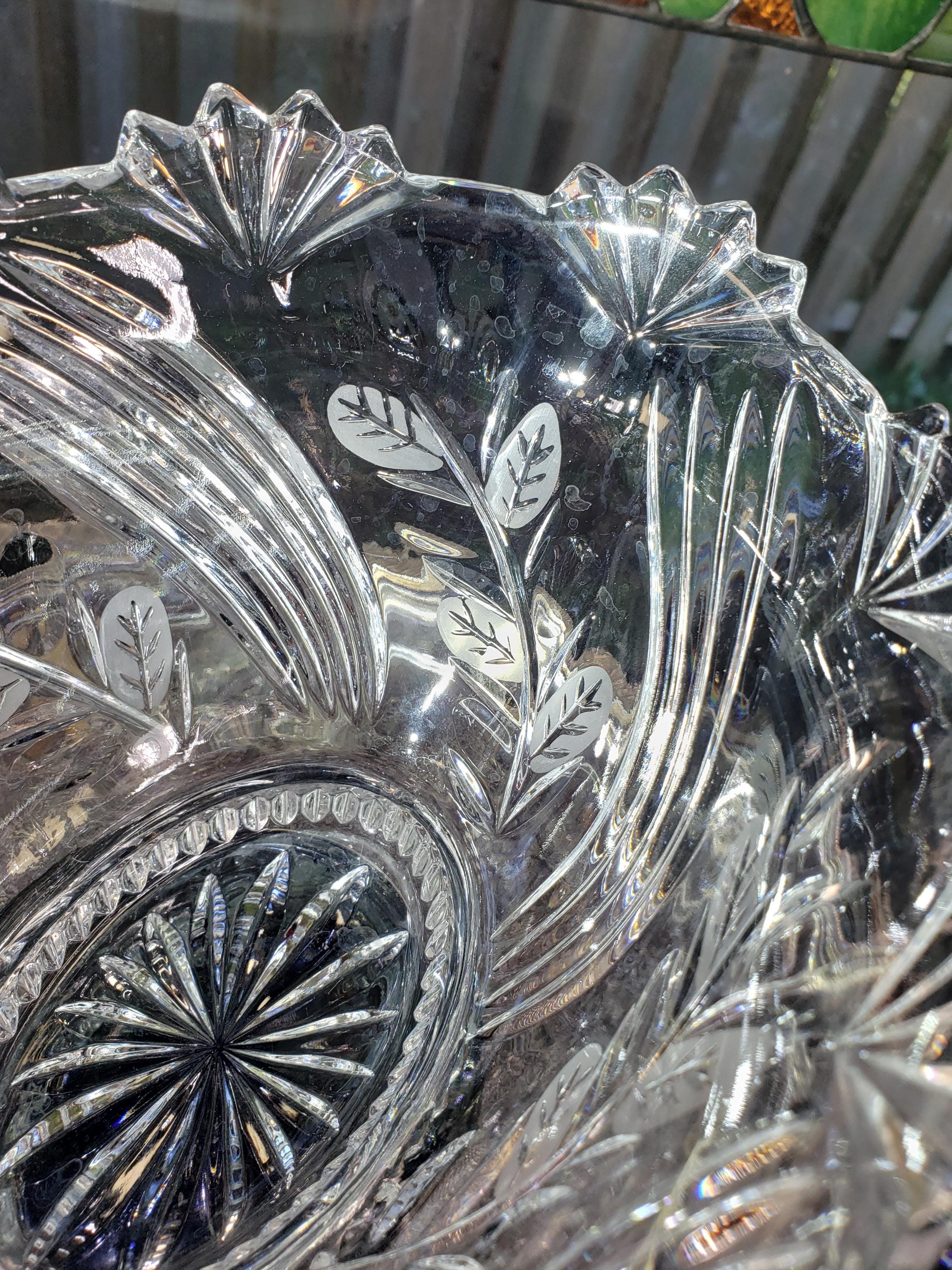 Vintage Irena Crystal Basket: Polish 1980s Decor With Ornate