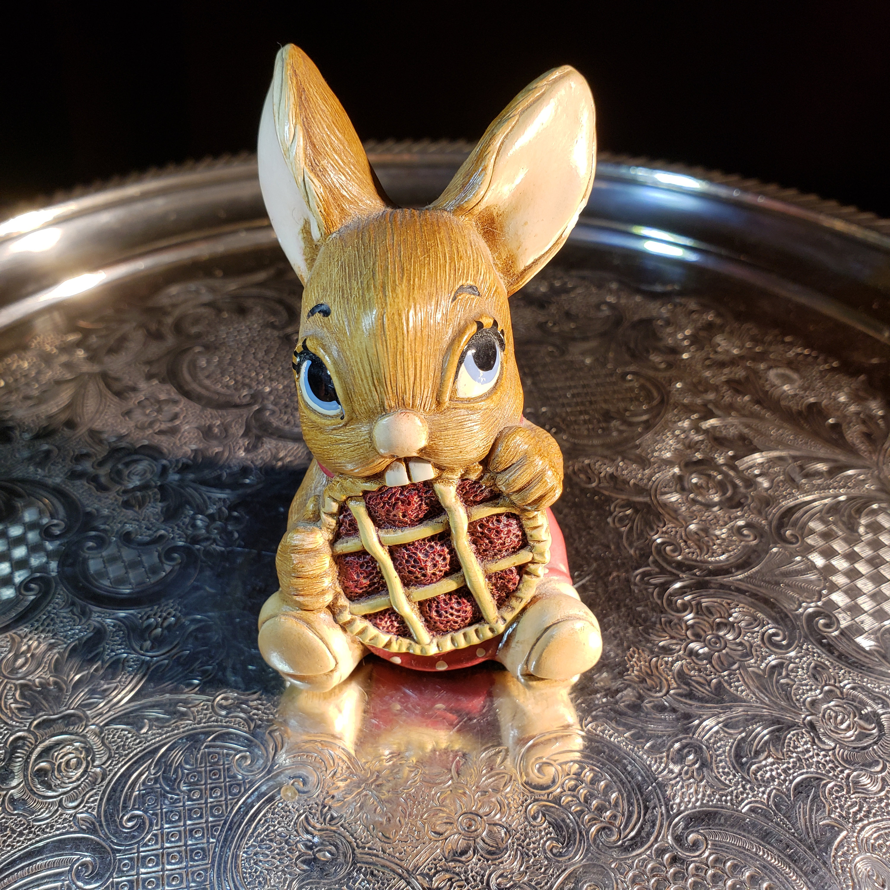 Vintage Pendelfin Picnic Midge Rabbit Figurine - Hand Painted