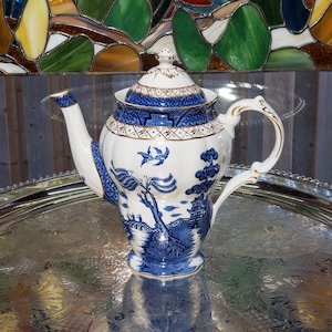 Tall Booths Royal Doulton " Real Old Willow" Teapot - Blue & White Decor