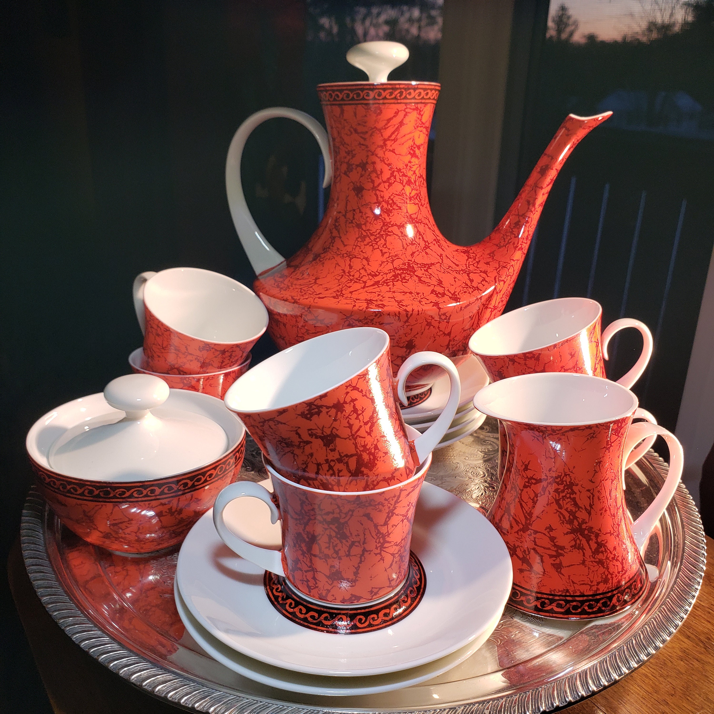 Block Bidasoa Flamenco Demitasse Tea Set. - Made in Spain. - Vivid