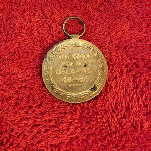 1914 1919 the great War civilation medal