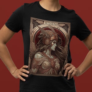 Athena Tarot Carte Chemise Mythologie Chemise Poète Chemise Carte de Tarot Mythologie Grecque T Shirt Déesse Grecque Chemise Mystique Chemises de Tarot Femmes
