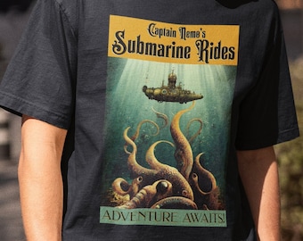 Jules Verne Shirt Literary Shirt Poet Shirt 20,000 Leagues Under the Sea Shirt Literature Shirt Bookish Shirts Dark Academia Clothing