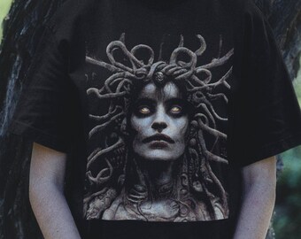Medusa Shirt Greek Mythology Shirt Poet Shirt Dark Academia Clothing Literary Shirt Literature Shirt Librarian Book Club Library T-Shirt