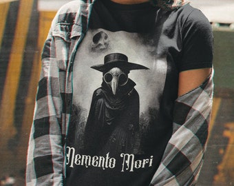 Memento Mori Shirt Plague Doctor TShirt Poet Shirt Dark Academia Clothing Literary Shirt Goth Shirt Bookish Librarian Book Club Shirt