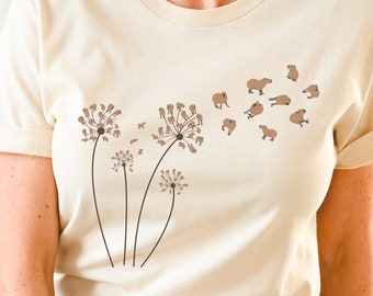 Capybara Dandelion Shirt Capybara Shirt Capybara Gift   Oddly Specific Shirt Weird Shirt Weird Shirts Cute Capybara Tee