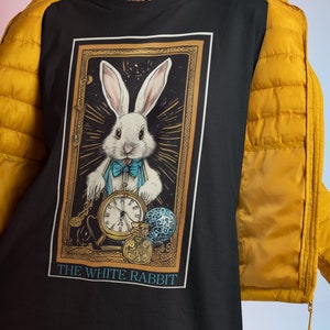 Alice in Wonderland Shirt White Rabbit Tarot Card Shirt Bookish Shirt Literary Shirt White Rabbit Shirt Book Lover Shirt Tarot Shirt