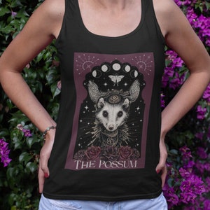 Die Opossum Tarot Karte Tank Top Opossum Tank Opossum Shirt Tarot Shirt Tarot Shirts Frauen Tarot Karte T Shirt Opossum Geschenke Mystisches Shirt