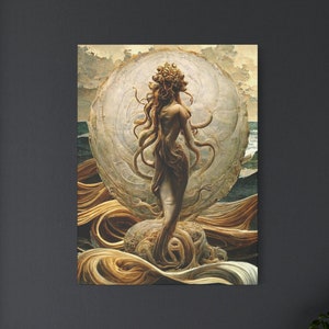 Birth of Medusa Stretched Canvas Print Greek Mythology Art Medusa Art Medusa Wall Art Medusa Art Print Medusa Wall Decor Mythology Wall Art