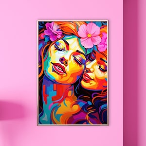 Pop Art Style Sapphic Art Lesbian Wall Art Sapphic Art Print Sapphic Queer Art Lesbian Art Print Queer Art Print WLW Art Subtle Pride Art