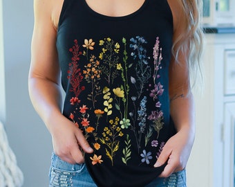 Gay Pride Wildflowers Tank Top Subtle Pride Shirt Discreet Pride Shirt Subtle Gay Pride Pride Outfit Rainbow Flowers Shirt LGBTQ Pride Tank