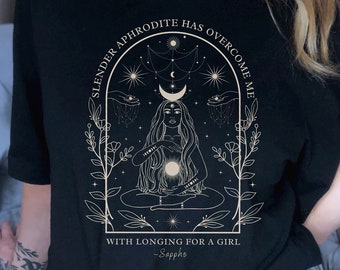 Sapphic Shirt Poet Shirt Sappho T Shirt Dark Academia Clothing Subtle Lesbian Pride Literary Tee Literature TShirt Mystical Shirt